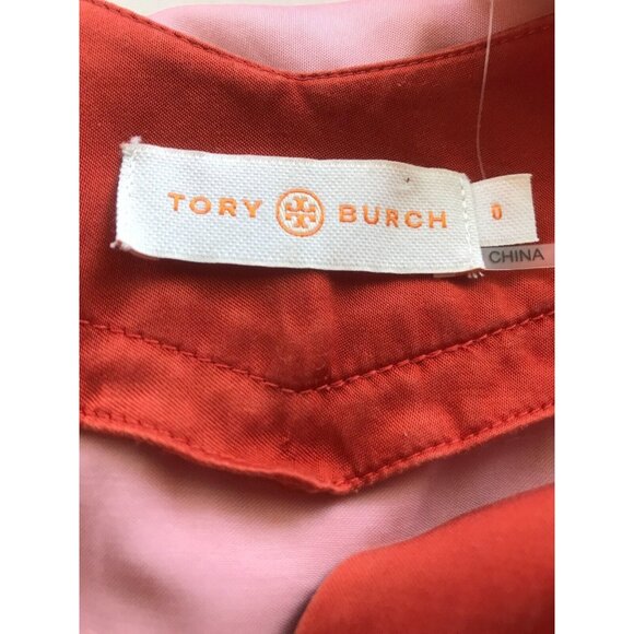 Tory Burch V-Neck Pink Short Sleeve Top W/ Jewel Neckline, Size 0 - Picture 9 of 9